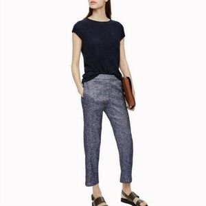 Theory Thaniel Tierra Wash Linen Blend Pull on Pants Size 4